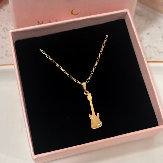 Gold Guitar Necklace