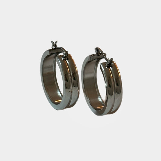 Silver Chunky Hoops