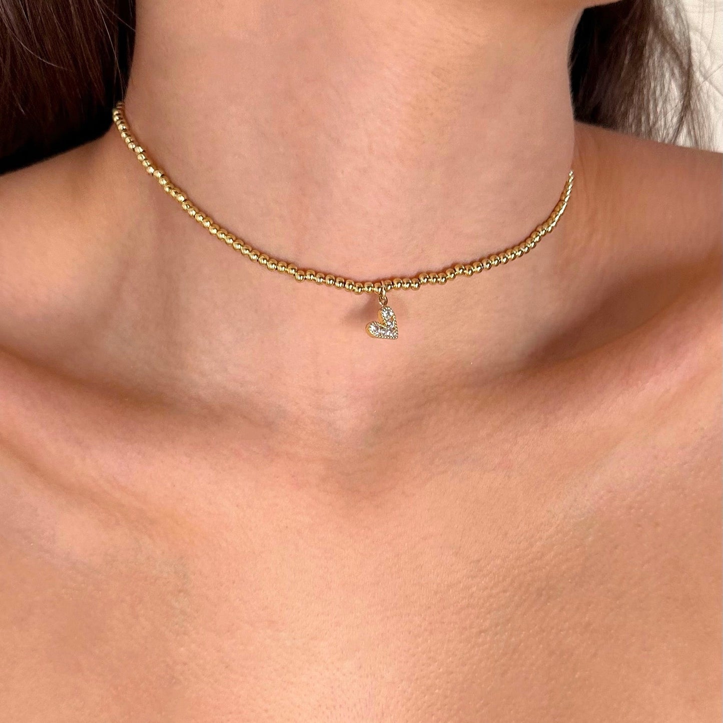 Sparkly Heart Choker