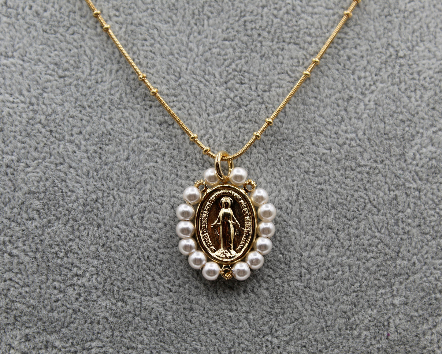 Virgin mary necklace